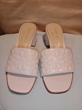 kate spade Pink Embossed Slide Sandals